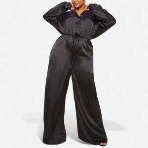 Prettylittlething satin jumpsuit
